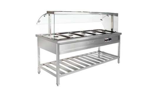 不銹鋼玻璃罩式食堂保溫售飯臺：透視美味，溫暖每一刻——行業廚具展會品牌新篇章