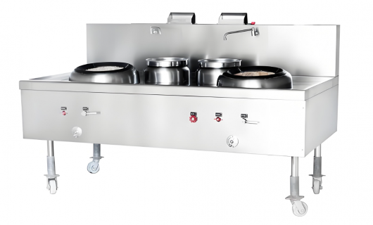 雙頭雙尾炒爐——廚房高效新動力，烹飪美味無極限！